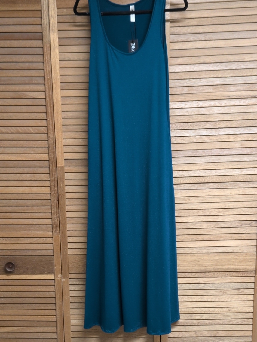 Seven7 Teal Scoop Neck Maxi Dress